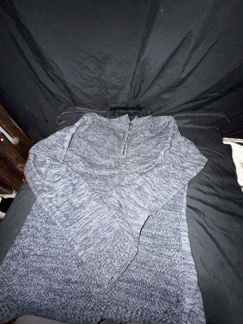 Ron D Los Angeles Women's Grey Heather 1/4 Zip Pullover Sweatshirt, Size M